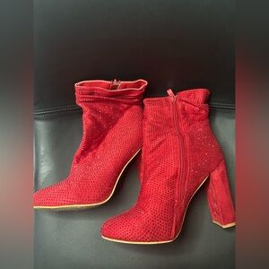 Red Rhinestone Women's Boots